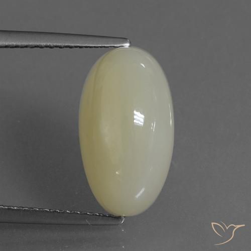6.36ct Naturale Giallo grigiastro-verde Pietra di luna, Ovale, Traslucido