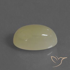 Pietra di luna Giallo grigiastro-verde naturale da 6.36 ct, Ovale, Traslucido