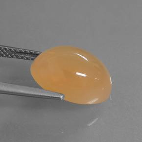 Pietra di luna naturale arancione da 6,14 ct, taglio ovale, traslucido