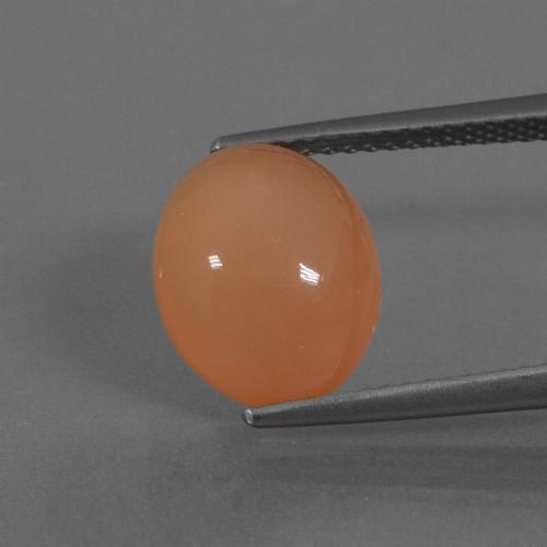 Pietra di luna Arancione chiaro naturale da 4.51 ct, Taglio ovale, Traslucido