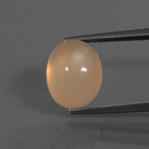 Pietra di luna naturale arancione da 4,67 ct, taglio ovale, traslucido