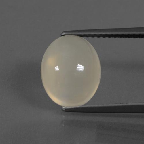 Pietra di luna Bianco crema naturale da 4.18 ct, Taglio ovale, Traslucido