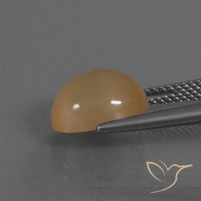 Pietra di luna Cantalupo Arancia naturale da 4.12 ct, Ovale, Traslucido