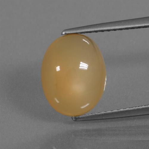 Pietra di luna naturale dorato da 3,84 ct, taglio ovale, traslucido
