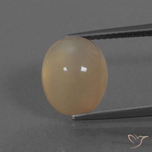 5.95ct Naturale Marrone chiaro Pietra di luna, Ovale, Traslucido