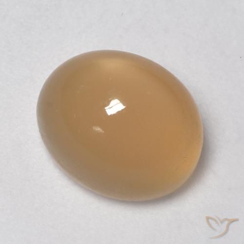 Pietra di luna Cantalupo Arancia naturale da 5.30 ct, Ovale, Traslucido