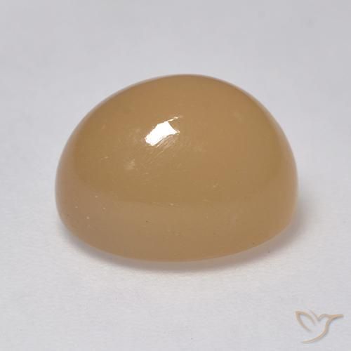 Pietra di luna Cantalupo Arancia naturale da 5.30 ct, Ovale, Traslucido