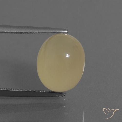 5.66ct Naturale Giallo chiaro Pietra di luna, Ovale, Traslucido
