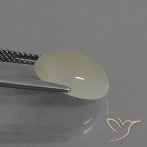 Pietra di luna Giallo verdastro naturale da 4.28 ct, Ovale, Traslucido
