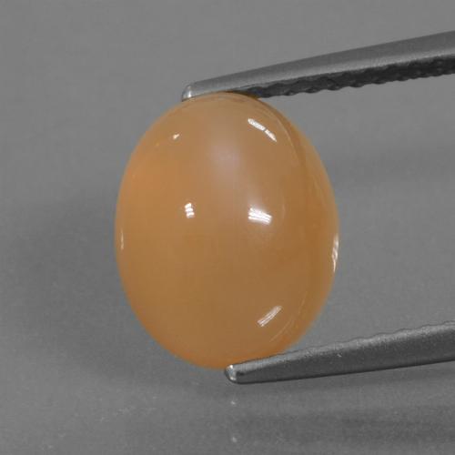 Pietra di luna Cantalupo Arancia naturale da 4.11 ct, Taglio ovale, Traslucido