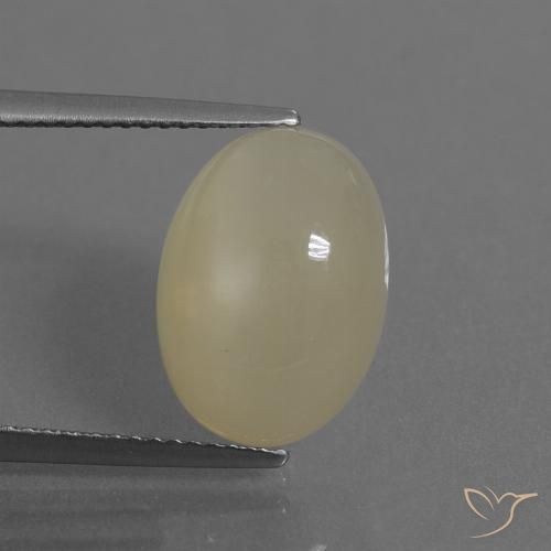6.91ct Naturale Color crema Pietra di luna, Ovale, Traslucido
