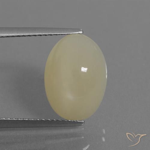 5.63ct Naturale Giallo chiaro Pietra di luna, Ovale, Traslucido