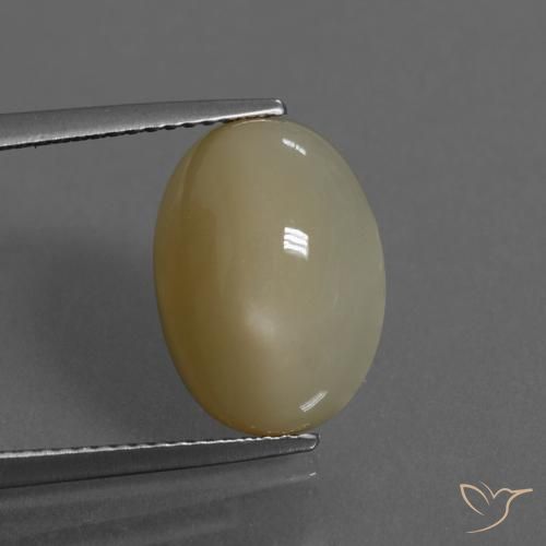 6.43ct Naturale Marrone Giallo Chiaro Pietra di luna, Ovale, Traslucido