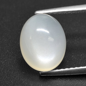 Pietra di luna Bianco traslucido naturale da 3.37 ct, Taglio ovale, Traslucido