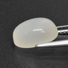 Pietra di luna Bianco traslucido naturale da 3.37 ct, Taglio ovale, Traslucido