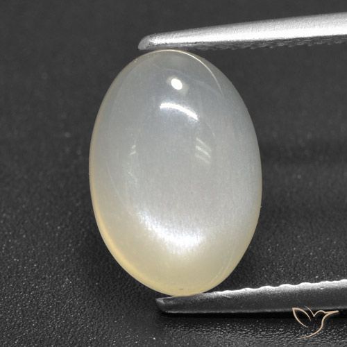 Pietra di luna Bianco crema naturale da 3.16 ct, Taglio ovale, Traslucido
