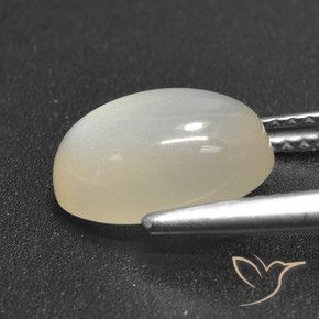 Pietra di luna Bianco crema naturale da 3.16 ct, Taglio ovale, Traslucido