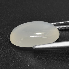Pietra di luna Bianco traslucido naturale da 2.60 ct, Taglio ovale, Traslucido