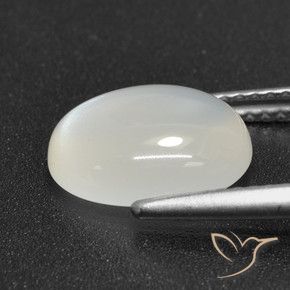 Pietra di luna Bianco traslucido naturale da 2.89 ct, Ovale, Traslucido