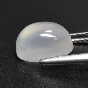Pietra di luna naturale bianco da 3,23 ct, taglio ovale, traslucido