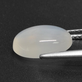Pietra di luna naturale bianco da 3,32 ct, taglio ovale, traslucido