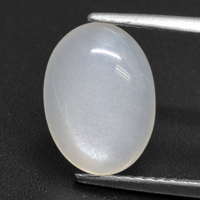 Pietra di luna Bianco traslucido naturale da 2.80 ct, Taglio ovale, Traslucido