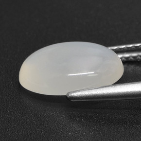 Pietra di luna Bianco traslucido naturale da 2.80 ct, Taglio ovale, Traslucido
