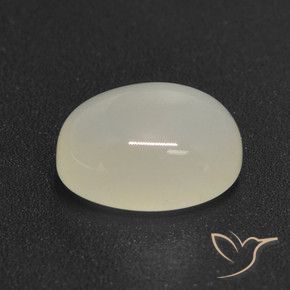 Pietra di luna bianco perla naturale da 3.21 ct, Ovale, Traslucido