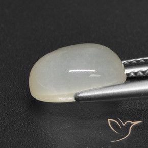 Pietra di luna bianco perla naturale da 3.21 ct, Ovale, Traslucido