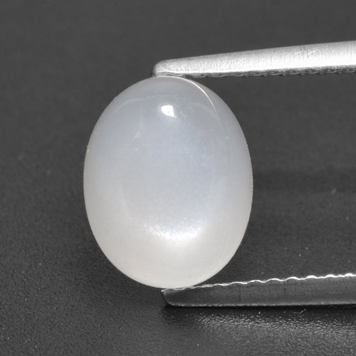 Pietra di luna Bianco traslucido naturale da 3.36 ct, Taglio ovale, Traslucido