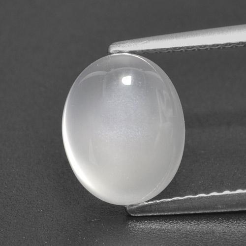Pietra di luna naturale bianco da 3,09 ct, taglio ovale, traslucido