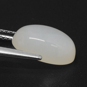 Pietra di luna naturale bianco da 3,82 ct, taglio ovale, traslucido