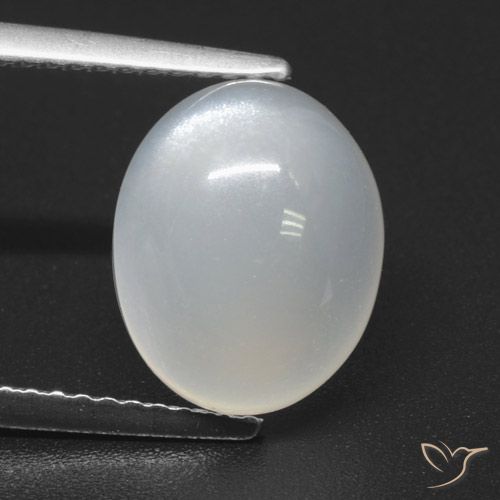 Pietra di luna naturale bianco da 4,02 ct, taglio ovale, traslucido