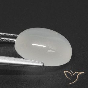 Pietra di luna naturale bianco da 4,02 ct, taglio ovale, traslucido