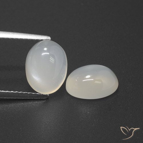 5.12ctw Naturale Bianco traslucido Pietra di luna, Ovale, Traslucido
