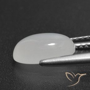 Pietra di luna naturale bianco da 2,16 ct, taglio ovale, traslucido
