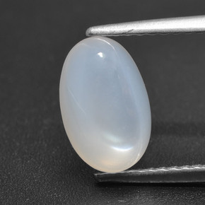Pietra di luna naturale bianco da 1,81 ct, taglio ovale, traslucido