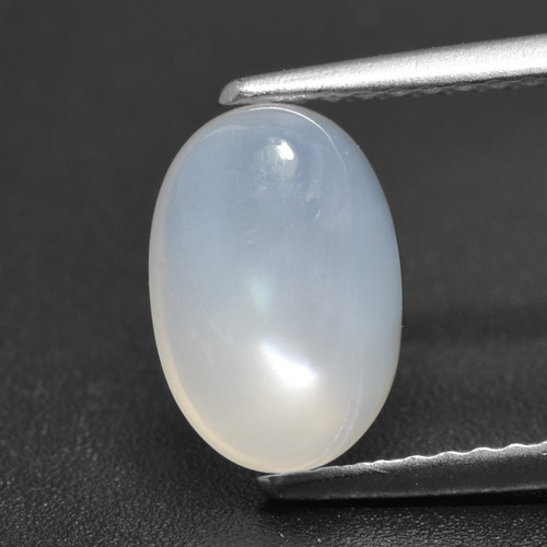 Pietra di luna naturale bianco da 1,88 ct, taglio ovale, traslucido