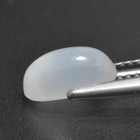 Pietra di luna naturale bianco da 1,88 ct, taglio ovale, traslucido