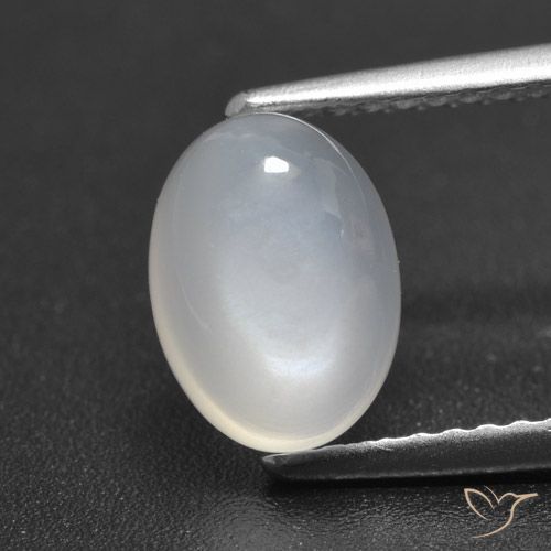 Pietra di luna Bianco traslucido naturale da 1.85 ct, Taglio ovale, Traslucido