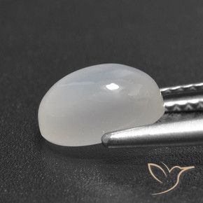 Pietra di luna Bianco traslucido naturale da 1.85 ct, Taglio ovale, Traslucido