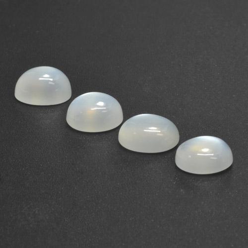 Pietra di luna naturale bianco da 5,90 ct, taglio ovale, traslucido