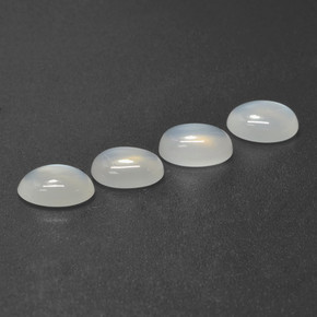 Pietra di luna naturale bianco da 4,56 ct, taglio ovale, traslucido