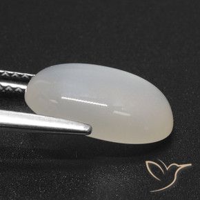 Pietra di luna Bianco traslucido naturale da 4.04 ct, Taglio ovale, Traslucido