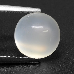 Pietra di luna naturale bianco da 2,42 ct, taglio rotondo, traslucido
