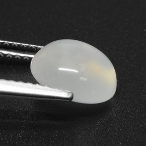 Pietra di luna naturale bianco da 2,42 ct, taglio rotondo, traslucido