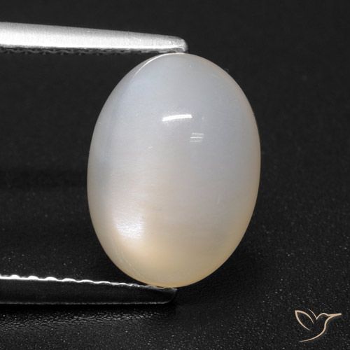 3.40ct Naturale Bianco crema Pietra di luna, Ovale, Traslucido