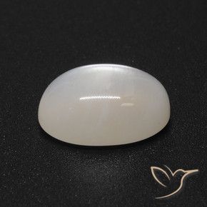 Pietra di luna Bianco crema naturale da 3.40 ct, Ovale, Traslucido