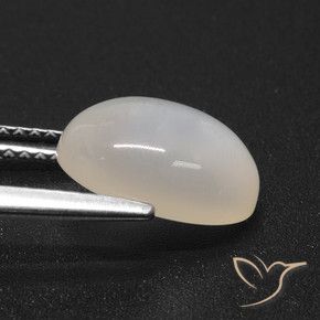 Pietra di luna Bianco crema naturale da 3.40 ct, Ovale, Traslucido