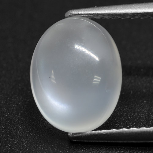 Pietra di luna naturale bianco da 2,46 ct, taglio ovale, traslucido